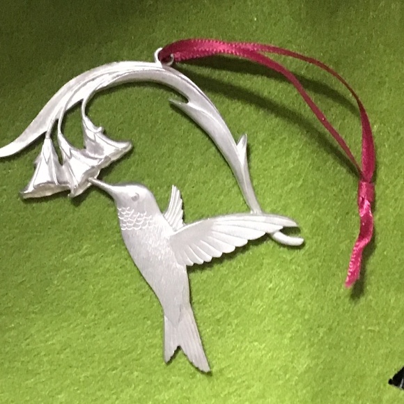 Vintage  Pewter Hummingbird  Ornament by Amos Pewter - Picture 1 of 1